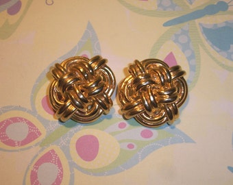 Vintage Gold tone Sailor's Knot Shoe clips,Nautical knot,1",clip on shoes