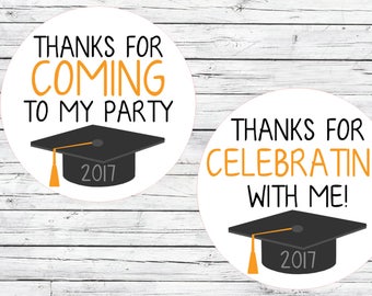 12/24/35 Graduation Class of 2017 Collage High School Party Favor, Thank You Tags, Stickers, You Choose Size, Sweet Theme