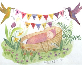 Customized poster for baby's room, shower, baby shower gift