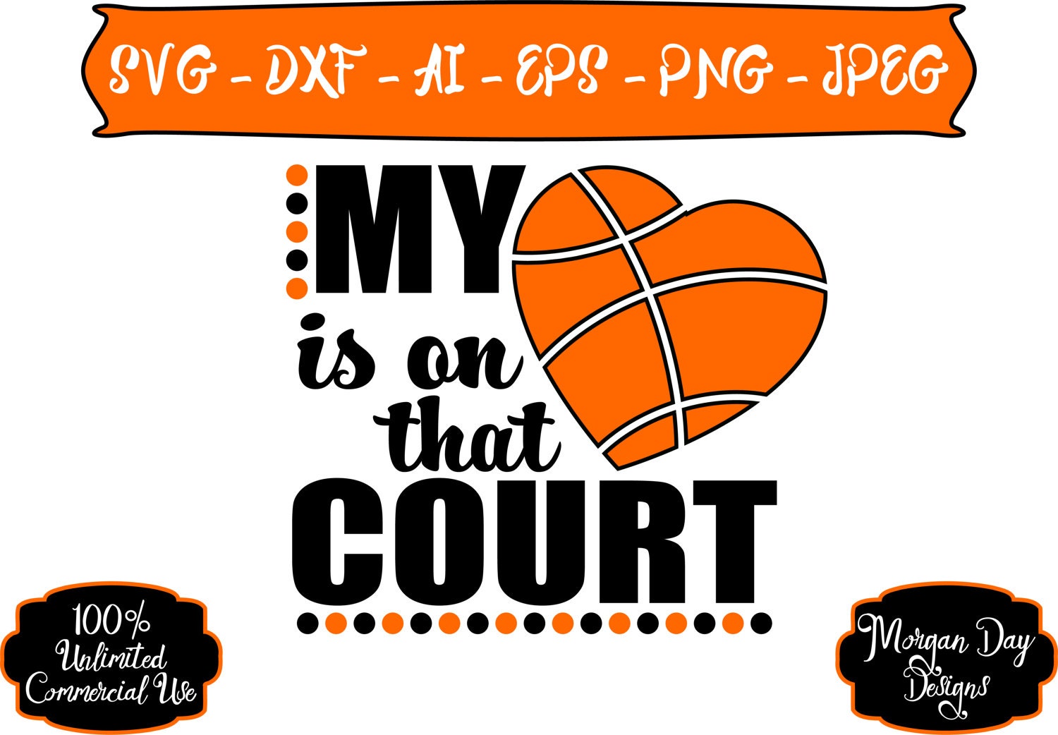 Download Basketball Mom SVG My Heart is on that Court SVG