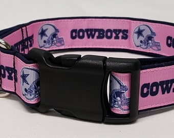 Dog collar, Pink Cowboys, Dallas Cowboys, nfl, cowboy dog collar, dallas cowboy dog collar, dallas cowboy collar, nfl dog collar, football