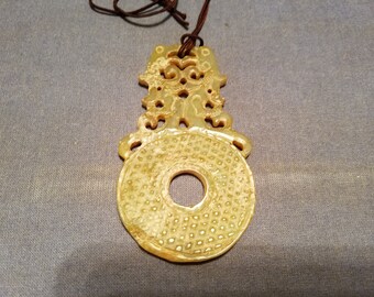 Very Beautiful Chinese Carved Jade Pendant.