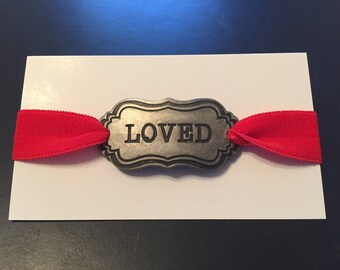 Loved Burnished Silver Bracelet