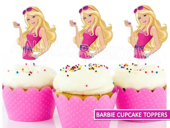 Barbie Cupcake Toppers/ Barbie Printables/ Instant Download/ Barbie Cupcake Toppers/ Barbie Printables/ Instant Download/