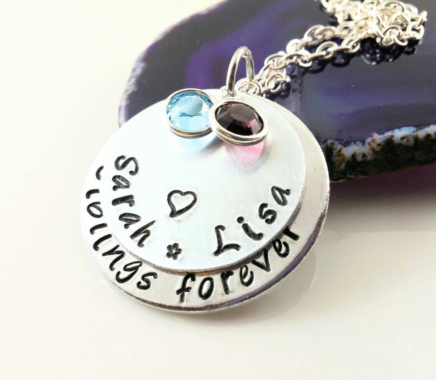Sibling Jewelry Sibling Necklace Adoption Gift Step Sister