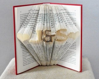 Paper Anniversary, First Anniversary, Gift for him, Gift for Her, Folded Book Art