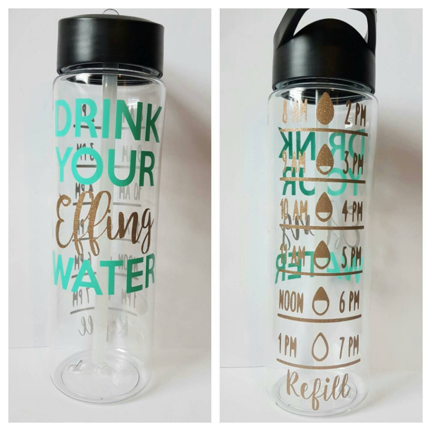 Water Tracker Bottle Drink your Effing Water Water Measurer