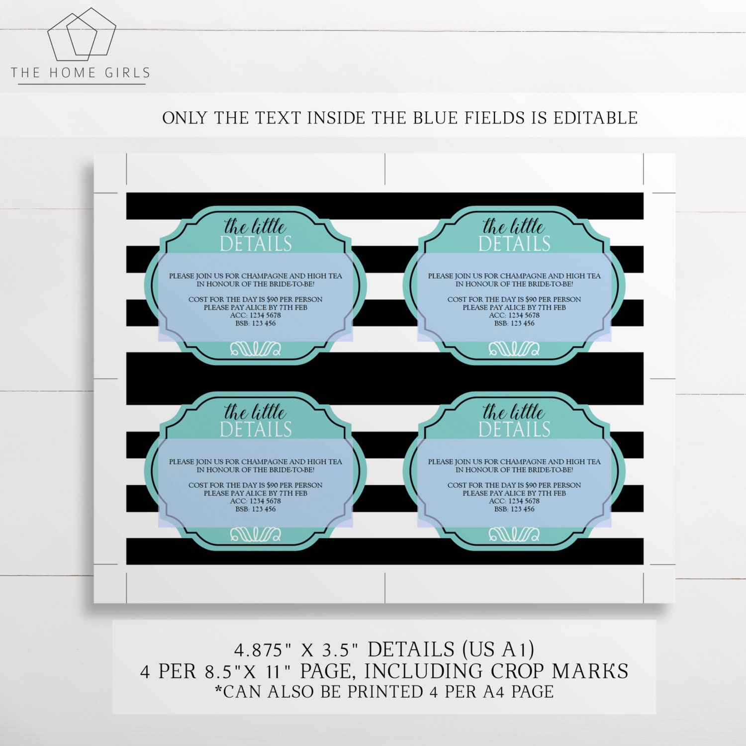 Breakfast at Tiffany's Invitation / by PaperMinxPrintables on Etsy
