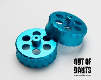 Artifact aluminum flywheel straight SERRATED Blue (pair)
