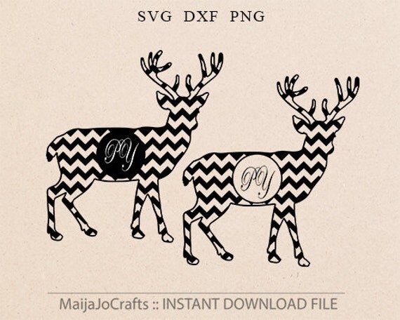 Download monogram SVG Chevron Reindeer svg Deer monogram Cricut