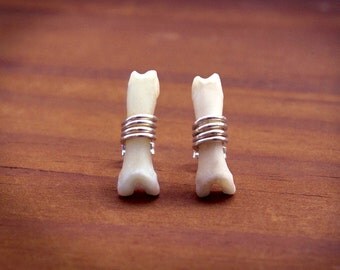 Bone Studs, Bone Stud Earrings, Witchy Earrings, Halloween Earrings, Samhain, Tribal Earrings