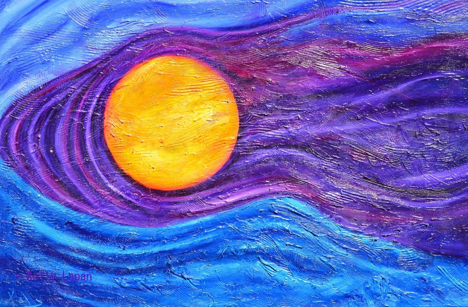 Textured Abstract art Blue wave art blue paintingabstract