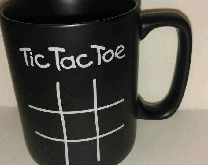 Konitz Tic Tac Toe Chalkboard Coffee Mug in box with chalk Schiefertafel Becher