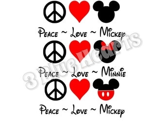 Mickey minnie love | Etsy