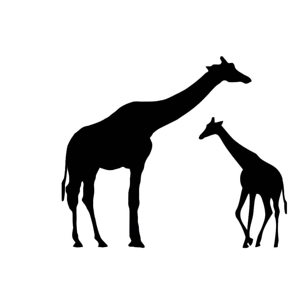 pack of 3 giraffe with baby stencils made from 4 ply mat