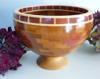 Segmented Sycamore and Purple Heart Wood Bowl