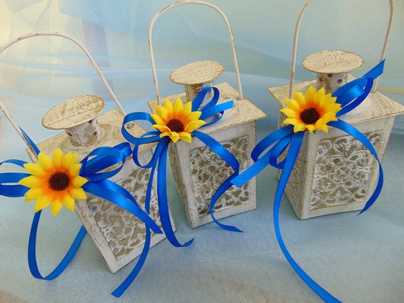 Rusticcraftywedding Set Of 6 Sunflower Wedding Wedding Centerpiece