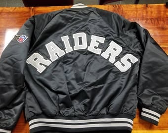 LARGE Raiders jacket,LA Raiders, Oakland Raiders, Las Vegas Raiders, satin jacket,80s,90s,vintage jacket, starter jacket,chalkline jacket