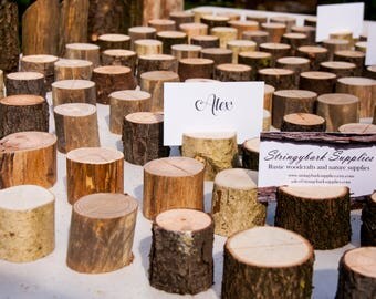 Natural Place Card Holders, Rustic Wooden Place Card Holders, Seating Card Holders, Card Display Holders, Guest Name Card Holders, Wedding