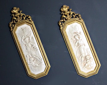 Vintage Pair of Neoclassical Plastic Panels