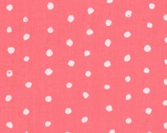 Pocho Dots Rose Pompom Double Gauze, Nani Iro Fabric by the Yard, Half Yard, Japanese Apparel Fabrics, Kokka Fabric, Naomi Ito Fabric