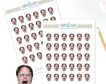 30 Dwight Schrute Planner Stickers / The Office Inspired Stickers / Planner Stickers, Calendar Stickers, Erin Condren Stickers