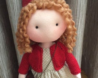 Handmade cloth doll - Rag doll - Handmade fabric doll - Rag doll with accesoires