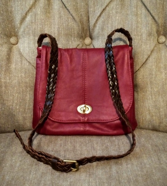 Red Leather Concealed Carry Bag Crossbody Handbag Purse