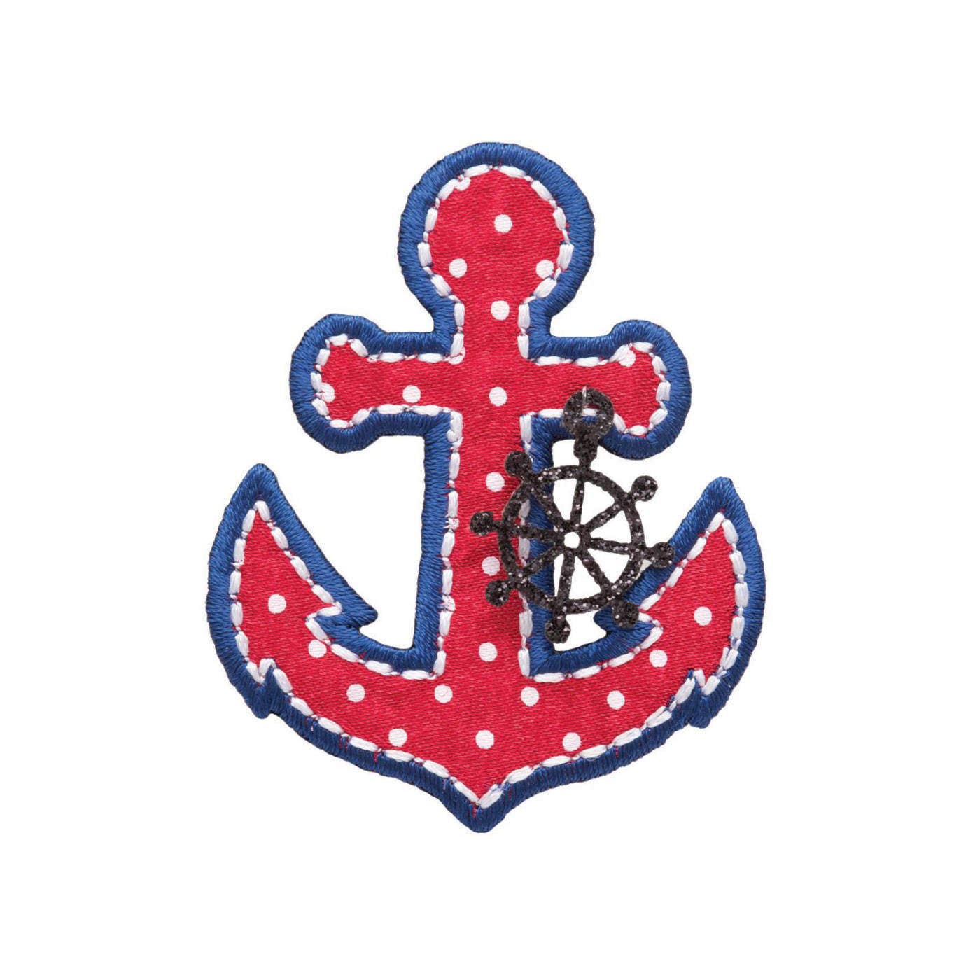 Red Anchor Iron On Applique Anchor Patch Naval Patch Kids