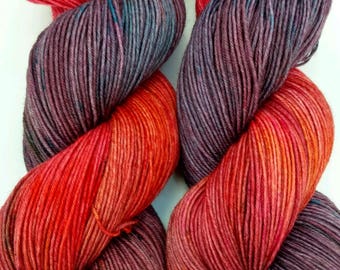 Maya- Hand dyed yarn, sock weight, Superwash Merino, 463 yards