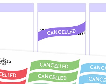 Cancelled Stickers / Planner Stickers / Rainbow Stickers, Cancelled Plans, Not today, Change of Plans | D5