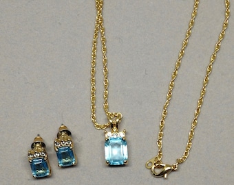 Blue Topaz Necklace and Earrings