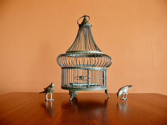 Antique Victorian Brass Bird Cage