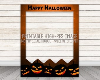 PRINTABLE Halloween photo booth frame, Halloween Photo Booth Prop, Happy Halloween Photobooth, Instant Download, Pumpkins Jack-O-Lanterns