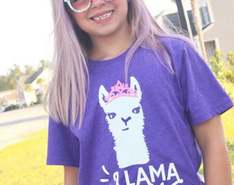 Llama queen shirt, llama shirt for girls. llama oufit, funny shirt for girls, llama llama