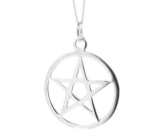 Sterling Silver Pentagram Pendant & Chain