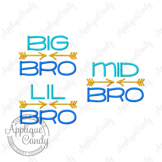 Bro Arrow Set Embroidery Design Digital Files 4x4 5x5 5x7 6x10