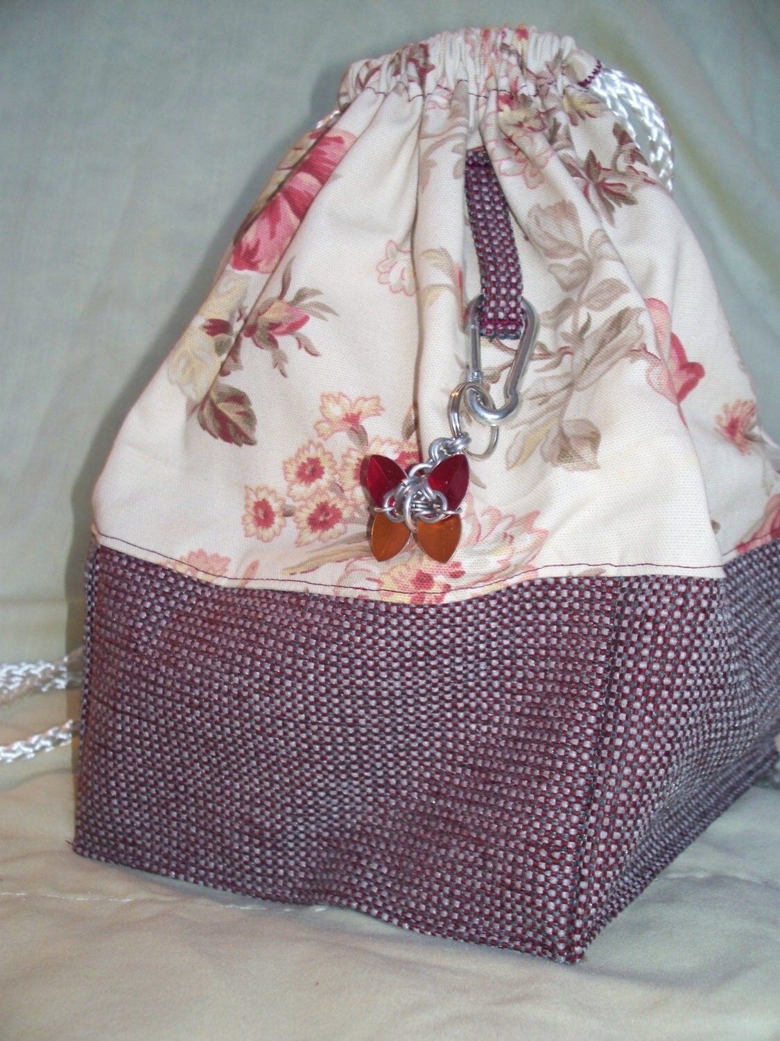 Floral square bottom bag