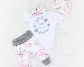 baby girl coming home outfit/hello world outfit/coming home outfit spring/baby girl