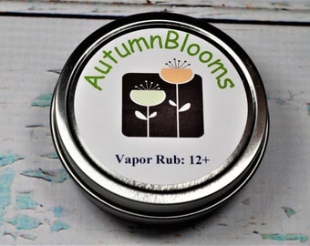 All Natural Essential Oil Vapor Rub for ages 12 and up to ADULT. No chemicals. No Petroleum. No Camphor. For Colds. Flu. Cough. Congestion.