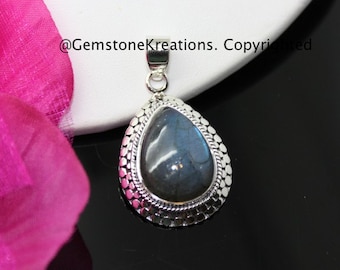 Labradorite Pendant, Sterling Silver Pendant, Gemstone Pendant