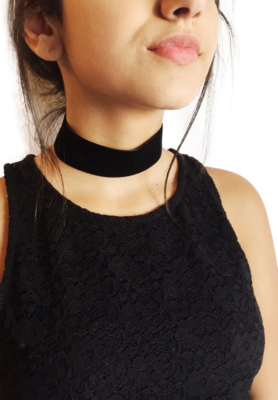 Velvet Choker/Thick Black Choker/90's Choker/Wide Black