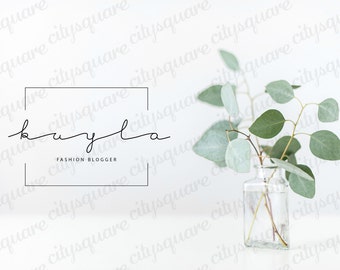Premade Logo, Modern Logo Design, Black and White Geometric Logo, Customizable Minimalist Business Logo, Personal Elegant Signature Logo