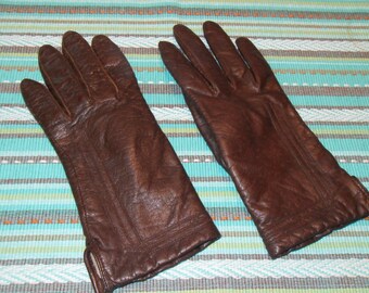 LINED GLOVES IN ROSY BROWN WOOL 195732