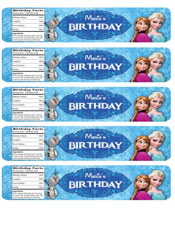 personalized frozen water bottle labels