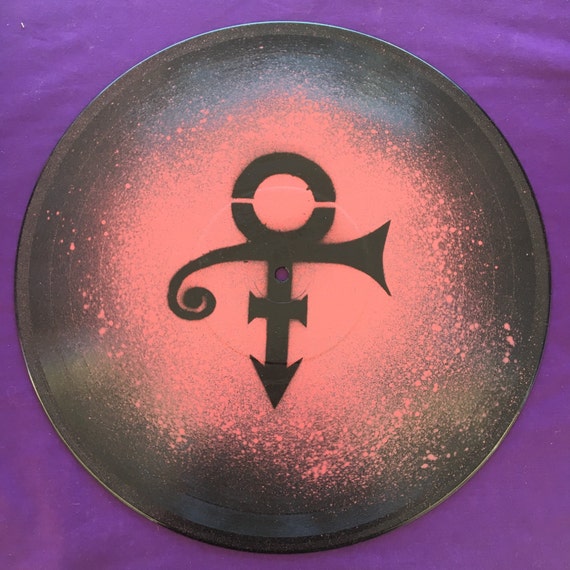 Prince Spray Painted Record Clock