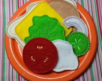 Felt Play Food - Sandwich Combo - Pretend Play - Creative Play - Compliant Toys