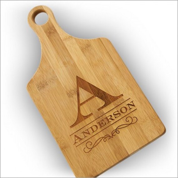 Personalized Bamboo Paddle Cutting Board 3859_1