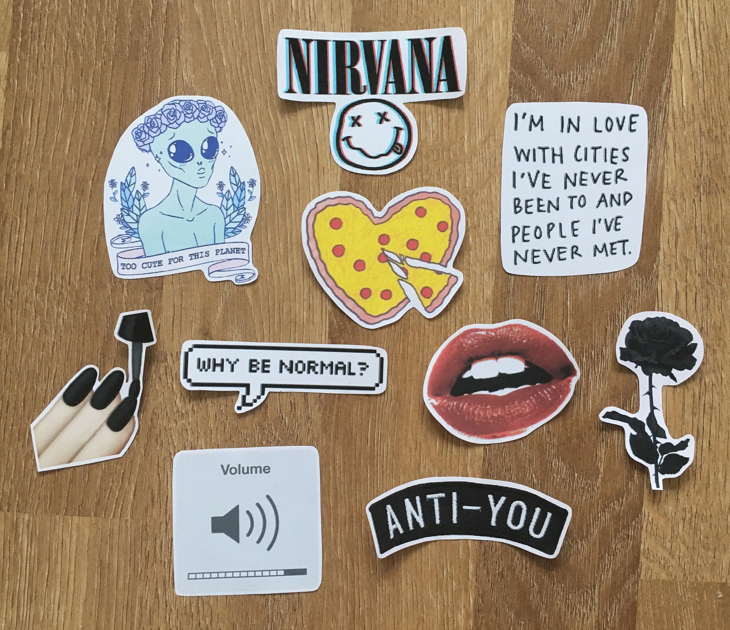 10 Tumblr Grunge Stickers From Sparklingstuffstudio On Etsy Studio
