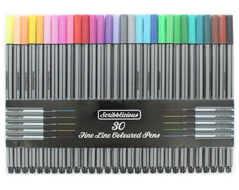 Fine Line Coloured Pens - Pack Of 30
